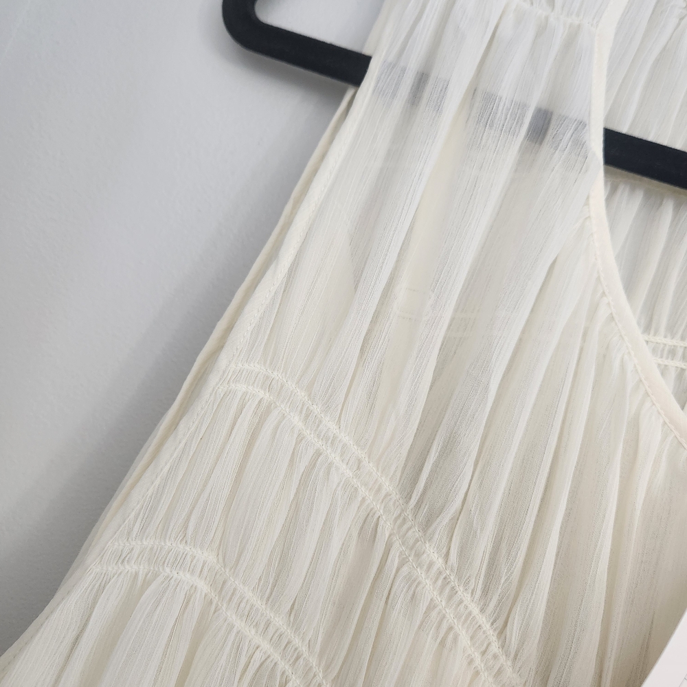 4X A New DAY Dress Elegant Cream Sleeveless Dress - Picture 2 of 5
